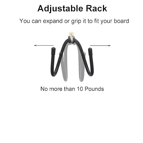 YYST Skateboard Wall Mount Skateboard Wall Hanger Storage Rack Flexible Hanger - Fit Cruiser Boards, Skateboards, Penny Boards, Longboards,etc- W Style - No Board -2/PK thumbnail 4