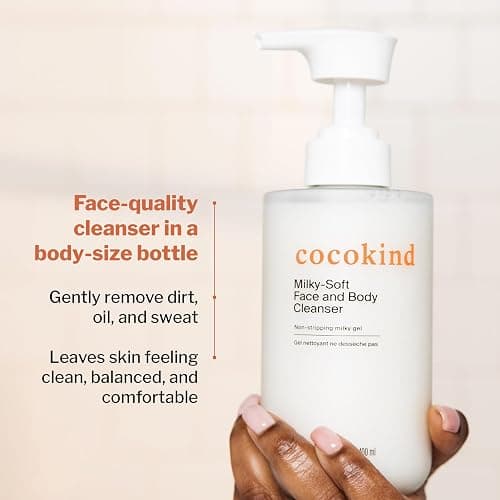 Cocokind Milky Soft Face & Body Cleanser, 13.5 Fl Oz | Hydrating Facial and Body Wash for Sensitive Skin, Gentle Cleanser with Ceramides, Fragrance-Free & Clinically Tested thumbnail 5