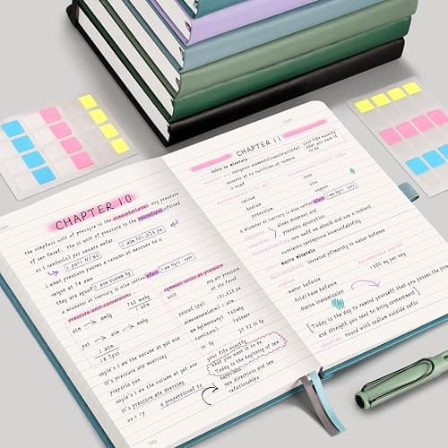 EMSHOI A5 Hardcover Leather Journal - 320 Pages, 100GSM Thick Notebook Lined Journal for Writing Women & Men, College Ruled, SUN Design- Light Blue (5.75" x 8.38") thumbnail 5