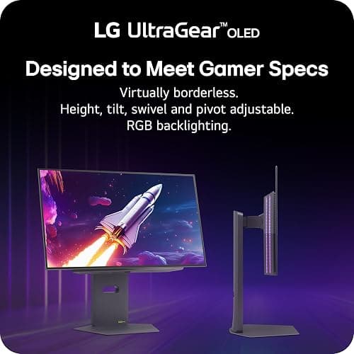 LG 27GX790A-B 27-inch Ultragear OLED Gaming Monitor QHD 1440p 480Hz, 0.03ms, DisplayPort 2.1, True Black 400, NVIDIA G-Sync, AMD FreeSync Premium Pro, HDMI, USB, Tilt/Height/Swivel/Pivot Stand, Black thumbnail 10