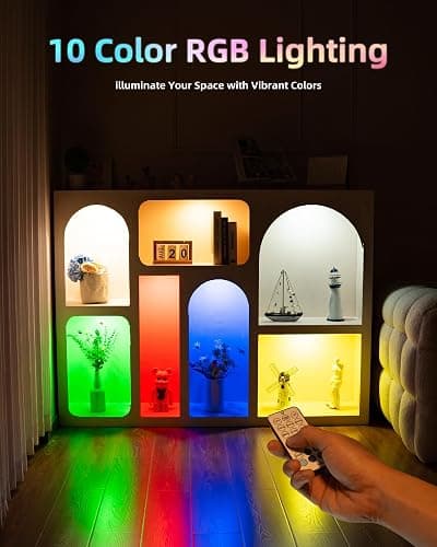HOLKPOILOT Puck Lights with Remote, 2000mAh Battery Operated Rechargeable Under Cabinet Lighting, 3 Color Temps & 7 RGB Colors, Magnetic Closet Light, Black Wireless Puck Light for Kitchen, Shelf. thumbnail 6