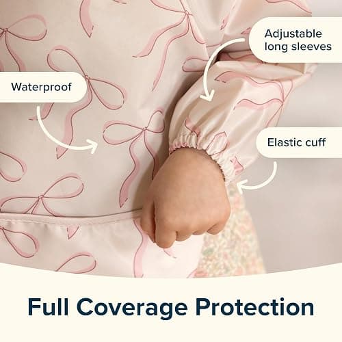 Tiny Twinkle Long Sleeve Bib for Babies & Toddlers | Waterproof Smock Bib for Eating | Machine Washable & Mess-Proof Feeding Essentials | Newborn Shower Gift (Boho Rainbow, 6–24M) thumbnail 9