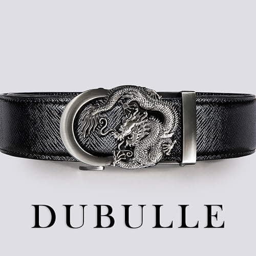 Dubulle Men's Ratchet Belt Gold/Black/Red/Green/Blue/White Automatic Buckle Business Casual Belt Gift - Adjustable Fit thumbnail 4
