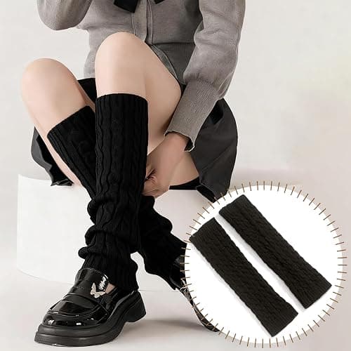 Knit Winter Leg Warmers,Thermal Long Twist Legwarmers Socks,15Inch Kawaii Winter Stockings For Women Girls Yoga Ballet Dance thumbnail 7