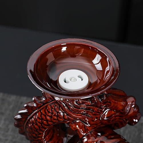 fanquare Lazy Kungfu Ceramic Tea Set for 6, Chinese Dragon Shape 9 Piece Tea Set Gift Box, Tea Cup, Infuser, Fair Cup Unique Tea Set for Office Business Gift, Red thumbnail 4