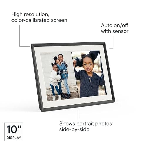 Aura Digital Picture Frame - 10.1" HD Mat Display | Wirecutter's Best Digital Frame for Gifting - Send Photos Directly from Your Phone from Anywhere | Quick & Easy Setup Over WiFi - Free App | Black thumbnail 4
