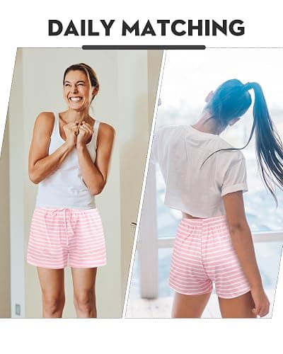 Chuarry 6 Pack Women Pajama Short Soft Comfy Lounge Short Sleep Shorts Bottom with Pockets thumbnail 2