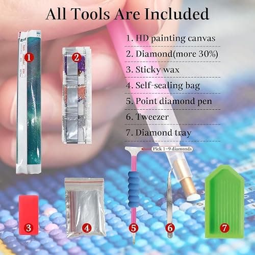 Diamond Art Kits for Adults-Diamond Painting Kits for Adults,DIY 5D Full Drill Diamond Art Perfect for Relaxation and Home Wall Decor (12x16 inch) thumbnail 5