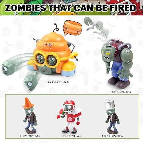 Maikerry PVZ Toys 21pcs Action Figures Set Great Gifts for Kids and Fans,Birthday and Party -with Waterproof Battlefield Map thumbnail 4
