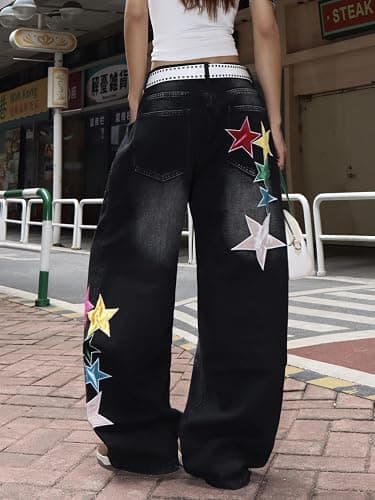 OYICAI Baggy Jeans Wide Leg Denim Pants Loose Long Trousers thumbnail 5