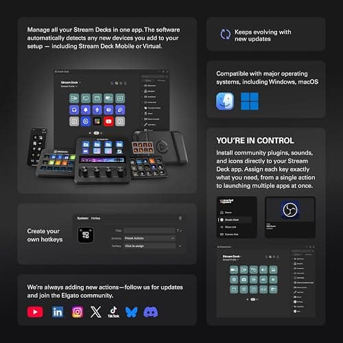 Elgato Stream Deck XL – Advanced Studio Controller, 32 macro keys, trigger actions in apps and software like OBS, Twitch, ​YouTube and more, works with Mac and PC thumbnail 8