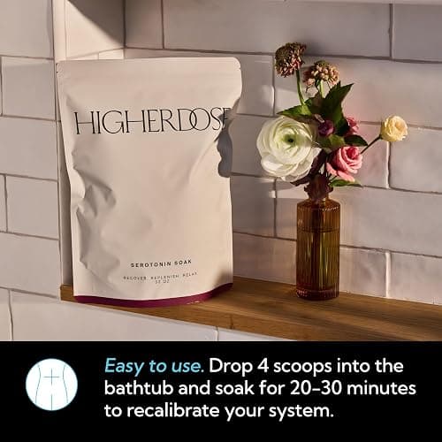HigherDOSE Serotonin SOAK - Potent Magnesium Flakes with Stress Relief Essential Oils & Apple Cider Vinegar - Relaxing Bath Salts to Maintain Serotonin Levels and Muscle & Nerve Relief (32 Ounce) thumbnail 6
