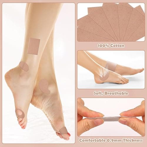 Jupwalz 15Ft Moleskin for Feet & 20Sheets Extra Durable Moleskin Tape, Adhesive Cotton Moleskin for Blisters, Mole Skin Tape Roll for Blister Prevention High Heel Comfort Pads (Khaki) thumbnail 3