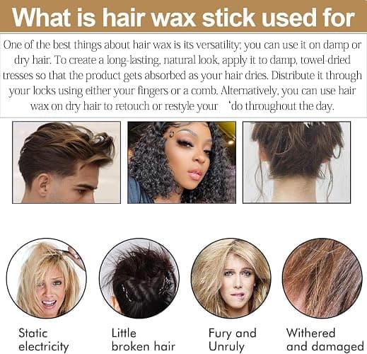 Hair Wax Stick & Pink Brush Set for Hair Edge Frizz Control Anti-Frizz Non-greasy Broken Hair Styling Finishing Wax Stick Men Women Styling Products thumbnail 3
