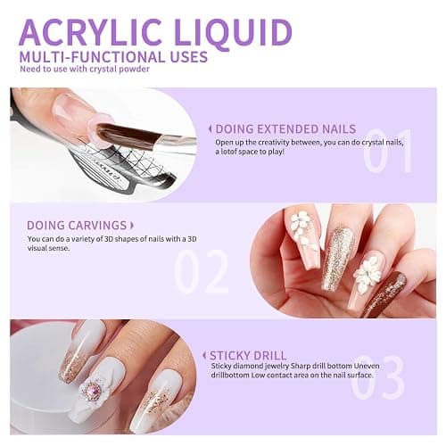 Acrylic Liquid Monomer 120ml/4.2fl.oz,Nail Liquid Monomer,Liquid Monomer for Acrylic Nails,Acrylic Liquid for Acrylic Powder Nails Extension Acrylic Nail Kit (q1, 1) thumbnail 4
