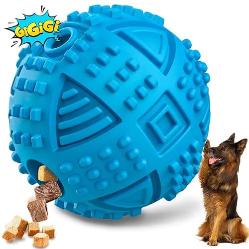 LEGEND SANDY Dog Balls Treat Dispensing Dog Toys for Aggressive Chewers Large Breed, Nearly Indestructible Squeaky Puppy Chew Toys for LargeBreeds, Natural Rubber Doggie Puzzle Toys, Pet Treat Ball - Image 1