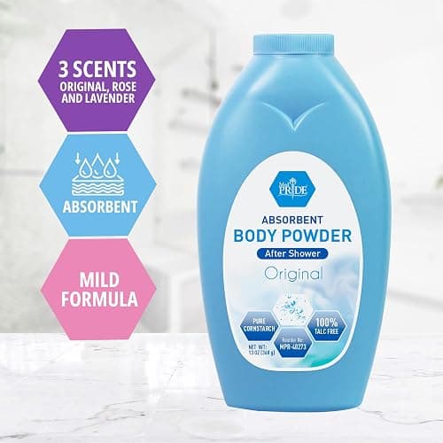 MED PRIDE Talc-Free Cornstarch Shower, Natural Sense Baby Powder Scented Dusting for Diaper Rash & Chafing, 13oz thumbnail 5