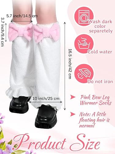 SATINIOR Kawaii Furry Leg Warmers Over The Knee for Women Girls Y2K Lolita Knee Socks Leg Warmers for Winter Gifts thumbnail 2