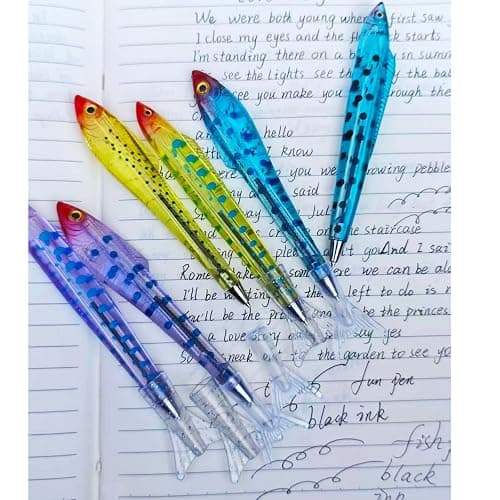Senroce 6 Packs Novelty Sardine Fish Pens, Cute Fish Pens, Fun Fish-Shaped Ballpoint Pens, Creative Stationery for School, Office, Adults, Gift & Daily Writing thumbnail 9