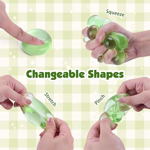 6 Pack Stress Ball for Adults, Mini Squish Balls Green Squeeze Toy Stress Relief Ball for Classroom Prizes Goodie Bags Stuffer thumbnail 2