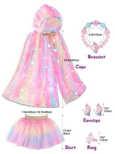 Fuzmo Light Up Princess Dress Up Clothes for Girls 3 4 5 6 Years Old, Toddler Princess Toy for Birthday Gift thumbnail 5