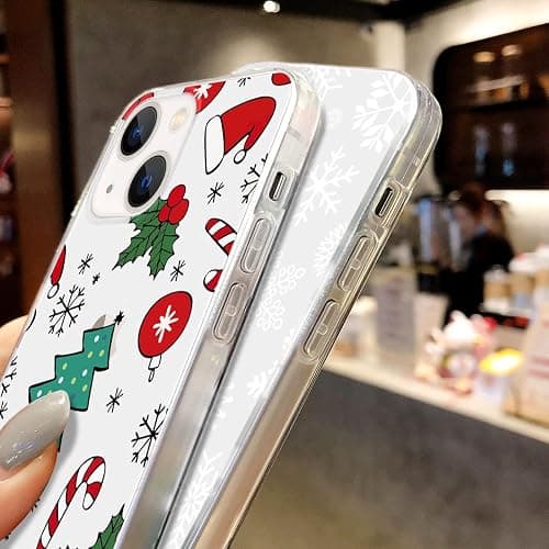 LCHULLE Compatible with iPhone 16 Christmas Case Xmas Santa Holiday Transparent Clear Design Women Men Kids Soft TPU Silicone Shockproof Protective Case Cover for iPhone 16, Xmas Tree thumbnail 4