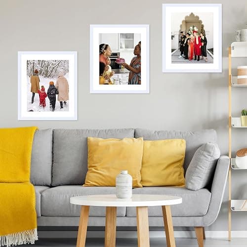 JCJMY 20x25 Picture Frame with 16x20 Mat, Display Photo 16x20 with Mat or 20 x 25 Without Mat, Wall Hanging Large 20 by 25 Poster Frame with Plexiglass, White thumbnail 7