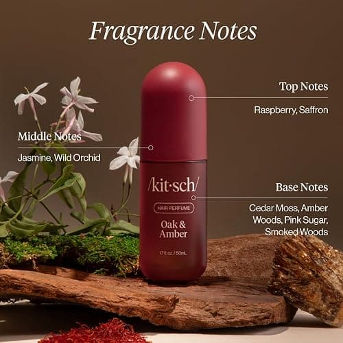 Kitsch Hair Perfume for Women - Oak & Amber | Clean, Deodorizing & Patented Odor-Eliminating Technology Hair Spray & Body Mist - Freshen Hair, Body & Pillows- Berries and Blooming Jasmine Scent - 50mL thumbnail 6