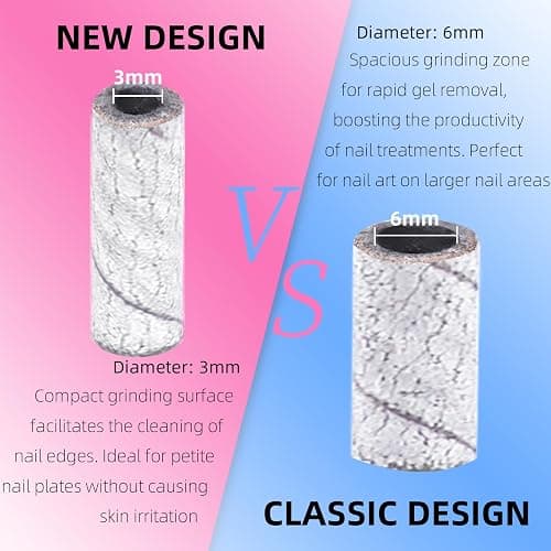 100 Pcs (180 Grit White) Small Sanding Bands Nail Drill Bit,Nail Drill Bits,Extreme Fine Grit Mini Sanding Band,Nail Bits,Upgrade 3.1mm Mandrel Bits,Professional Nail Drill Bit for Acrylic Nails thumbnail 5