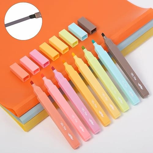 Mr. Pen- Aesthetic Highlighters, 8 pcs, Chisel Tip, Autumn Colors, Cute Highlighters Assorted Colors thumbnail 7