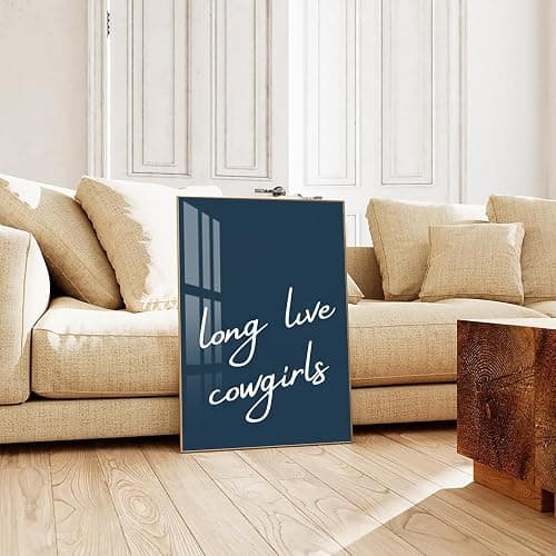 Blue Coastal Cowgirl Canvas Art Posters Western Cowboy Pictures Long Live Cowgirls Wall Art Vintage Cowboy Hats Boots Wall Decor Minimalist Prints Paintings for Bedroom Dorm 12x16 Inch Unframed﻿ thumbnail 7