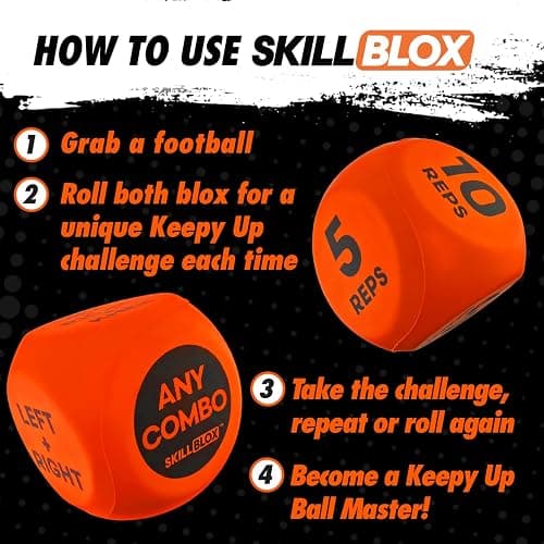 SKILL BLOX Football Keepy Up Training Dice (2 pcs) | Football Gifts for Boys & Girls 9-12 | Training Equipment, Teenage Boy Gifts for 8 9 10 11 12 Year Old | (KEEPY UP DICE) thumbnail 5