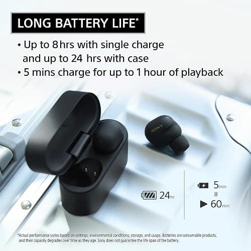 Sony WF-1000XM6 The Best Noise Cancelling Wireless Earbuds, Black | Truly Wireless Headphones, Studio-Quality, HD NC Processor QN3e, Ultra Clear Calls, Up to 24 Hours of Battery, Bluetooth thumbnail 9