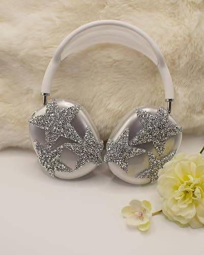 3 in 1 Bling Case Cover for AirPod Max, Clear TPU Glittering Rhinestones Stars Protective Ear Cups Covers Silicone Earpad Headband Covers Compatible for Apple AirPods Max Headphones (Star) thumbnail 6