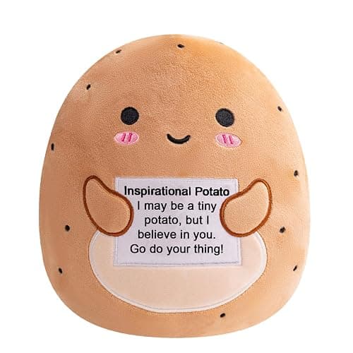 Finebee Potato Plush, Cute Potato Stuffed Animal, Positive Doll Funny Reduce Pressure Toy Cheer Up Gifts for Girls Boys Party Decor 10" - Image 1