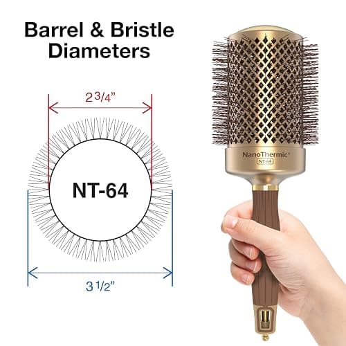 Olivia Garden NanoThermic Ceramic + Ion Round Thermal Hair Brush - Not Electrical - Professional Blowout Brush for Normal to Thick Hair thumbnail 2