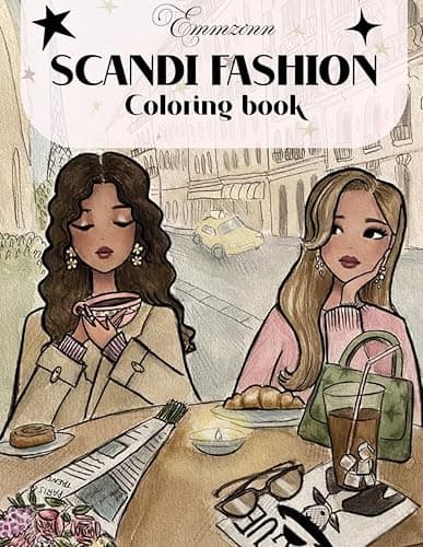 Scandi fashion coloring book, Emmzonn: Fashion illustrations, girlhood & Self-Care (Emmzonn coloring books) - Image 1