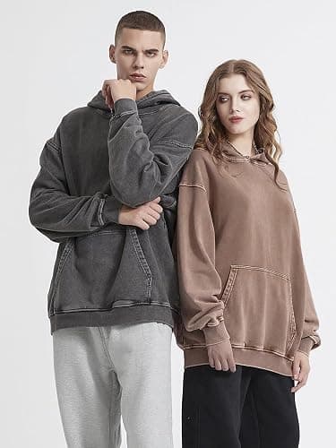 Mens Hoodies Vintage Oversized Hoodie Acid Wash thumbnail 5