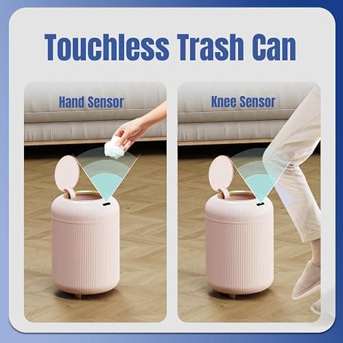 stonespace Automatic Bathroom Trash Cans Touchless, Pink Motion Sensor Trash Can with Lid, Pink Room Decor for Bedroom, Kids Room, Bathroom, Living Room, Office, 3 Gallon Cute Trash Can thumbnail 8