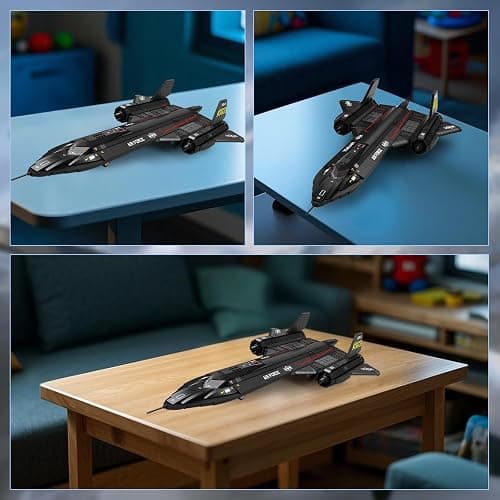 Reobrix SR-71 Blackbird Reconnaissance Fighter Jet Building Set, 33041 Military Aircraft Construction Sets, Home Decor or Collection, Aviation Airplane Toy Gifts for Adult and Military Fans thumbnail 4