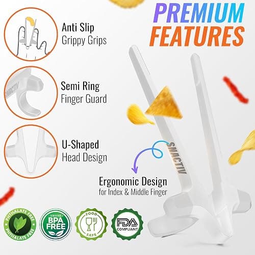 SNACTIV PRO Finger Chopsticks for Gamers - As Seen on Shark Tank! The Official Snacking Tool of the Future - Enjoy Snacks and Chips with Ease - Innovative Gaming Snacking Solution - Snack Chopsticks thumbnail 4