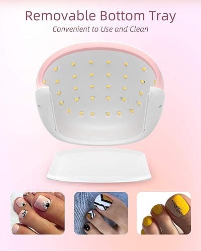 SUNUV Lampe à Ongles UV LED pour Vernis Gel, avec 4 Réglages de Minuterie, Sèche-Ongles avec Affichage LED à Capteur Automatique et Base Amovible, SUN4S Rose thumbnail 6