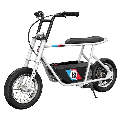 Razor Electric Bike for Ages 13+, 170 lb Max Weight, White, w/ 250W Motor, 12” Tires & 24V Battery, Up to 14 MPH, Rambler 12 – Rechargeable Ride On Minibike for Teens and Adults - Image 1