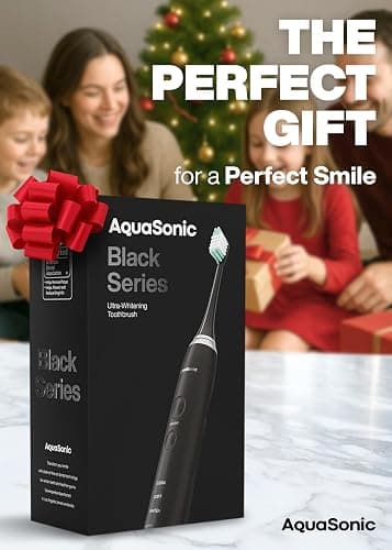 Aquasonic Black Series Ultra Whitening Toothbrush – ADA Accepted Electric Toothbrush- 8 Brush Heads & Travel Case – 40,000 VPM Electric Motor & Wireless Charging - 4 Modes w Smart Timer thumbnail 2