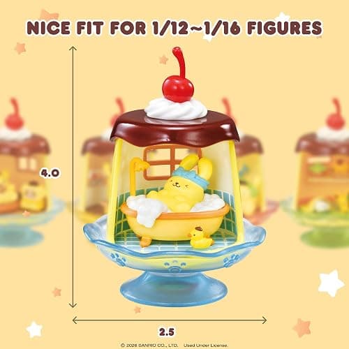 Hamee RE-Ment Hello Kitty and Friends Blind Box Diorama Miniature Figure Set for Birthday Gift, Party Favor, Collectible Figurine, Sanrio Fan (Pompompurin Daily Moments) – 1 Pc. Mystery Set thumbnail 3