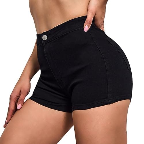 VIPONES Jean Shorts Womens High Waisted Stretchy Sexy Butt-Lifting Hot Denim Shorts - Image 1