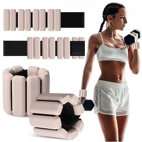 MESUADESI Wrist Weights Set of 2, Wearable Wrist Ankle Weights for Women & Men, Silicone Weighted Bangles Adjustable Arm and Leg Weights for Walking Yoga Pilates Running Dance Gym 2lb - Image 1