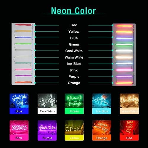 NEONIP Custom Neon Signs for Wall Decor - Personalized LED Light up Sign for Room, Wedding, Birthday, Party, Christmas, Bar, Business, Boys, Girls Gifts (Optional 10" to 60") - 10 Colors - 1 Line thumbnail 5