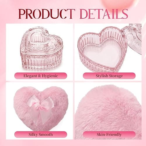 Body Powder Puff and Container Powder Container with Puff Crystal Case Soft Washable Reusable Velour Face Body Wet Dry Makeup thumbnail 3