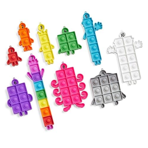 hand2mind Numberblocks Sensory Bubble Poppers, Push Pop Fidget Toys, Keychains for Kids, Counting Math Manipulatives, Fine Motor Tools, Calm Down Corner Supplies, Preschool Toys for Classroom - Image 1
